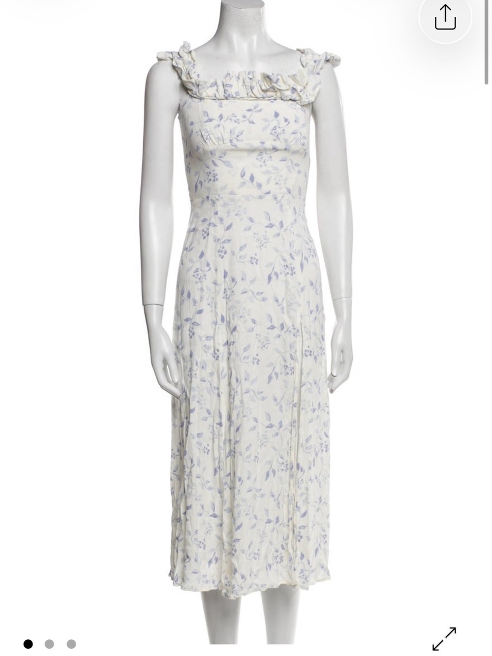 Reformation midi dress  size 6 Floral Ruffle-Trim dress small floral made in USA